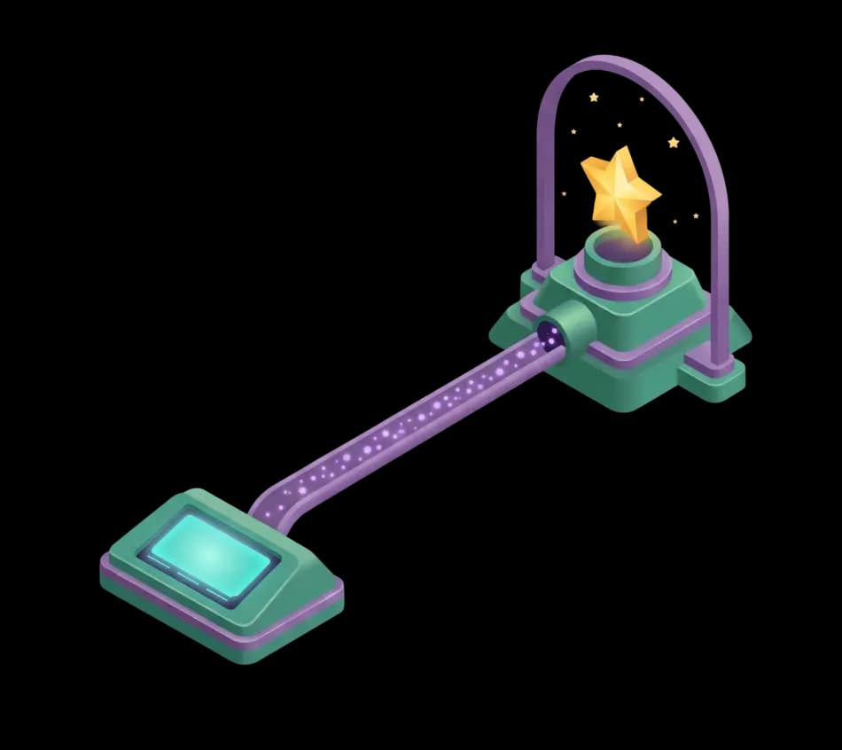Memory Sky machine launching a golden star into the sky
